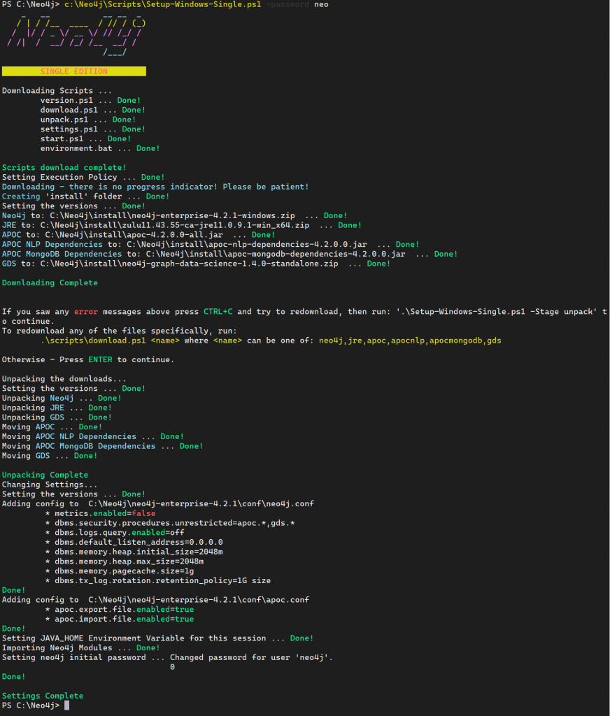 setting up neo4j server